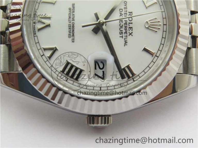 New DateJust 41 126334 ARF 1:1 Best Edition 904L Steel White Roman Dial on Jubilee Bracelet A2824