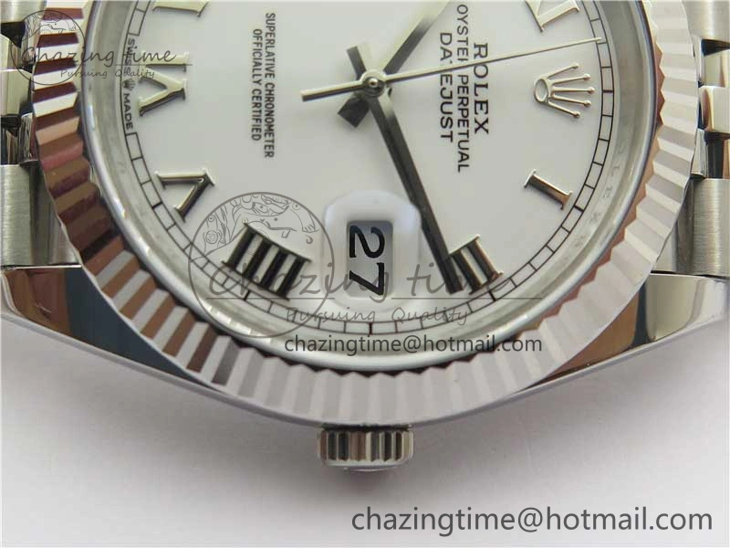 New DateJust 41 126334 ARF 1:1 Best Edition 904L Steel White Roman Dial on Jubilee Bracelet A2824
