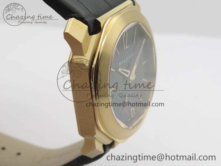 OCTO 12028 RG JL Best Edition Black Dial On Black Leather Strap A2824