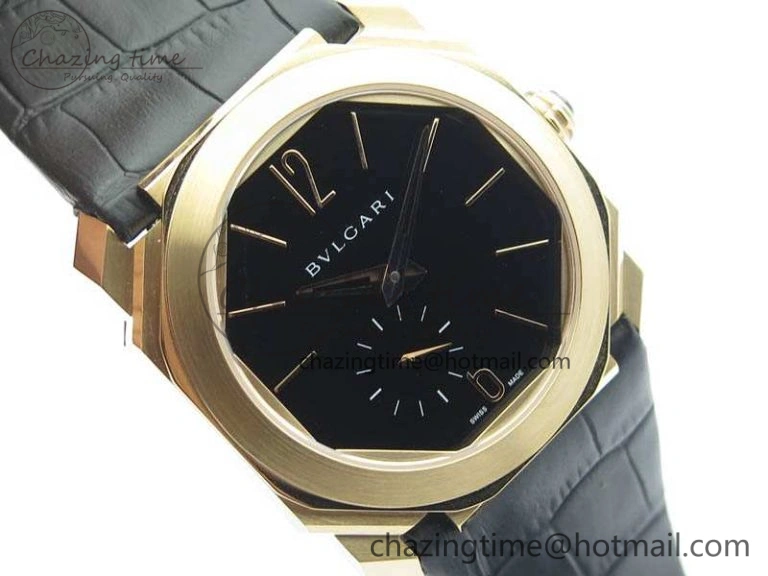 OCTO 12028 RG JL Best Edition Black Dial On Black Leather Strap A2824