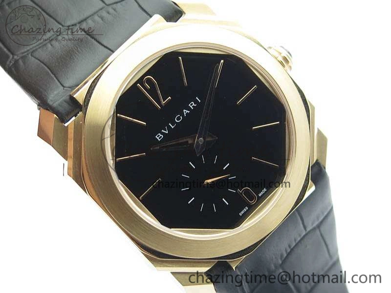 OCTO 12028 RG JL Best Edition Black Dial On Black Leather Strap A2824