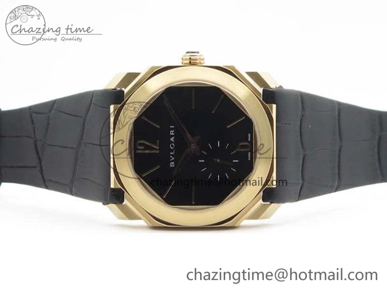 OCTO 12028 RG JL Best Edition Black Dial On Black Leather Strap A2824