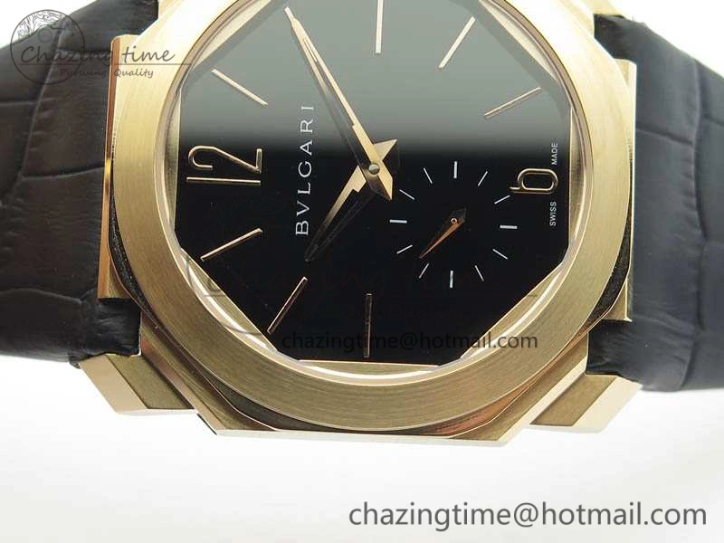 OCTO 12028 RG JL Best Edition Black Dial On Black Leather Strap A2824
