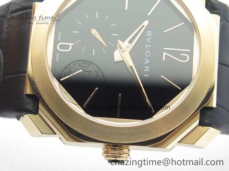 OCTO 12028 RG JL Best Edition Black Dial On Black Leather Strap A2824