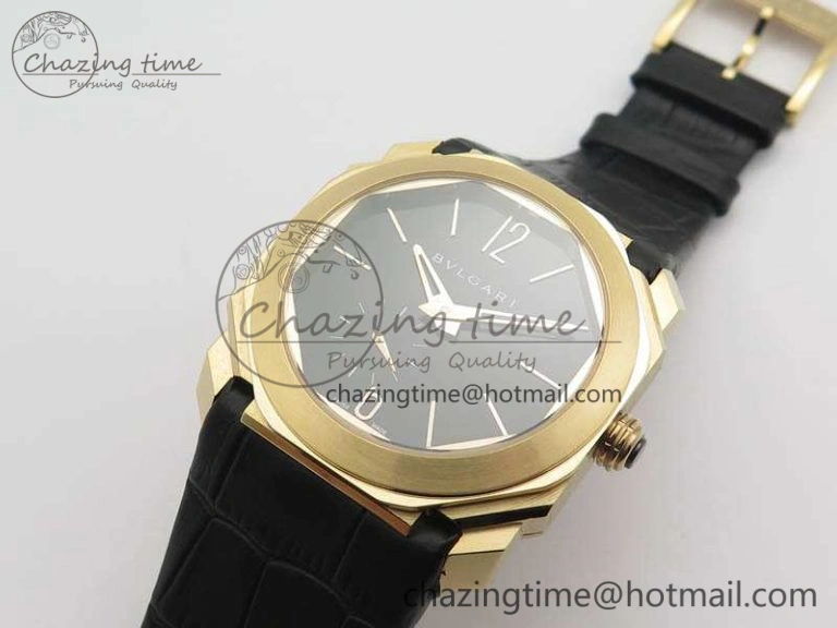 OCTO 12028 RG JL Best Edition Black Dial On Black Leather Strap A2824