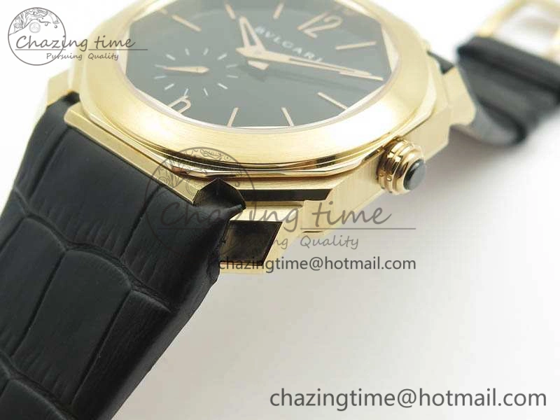 OCTO 12028 RG JL Best Edition Black Dial On Black Leather Strap A2824