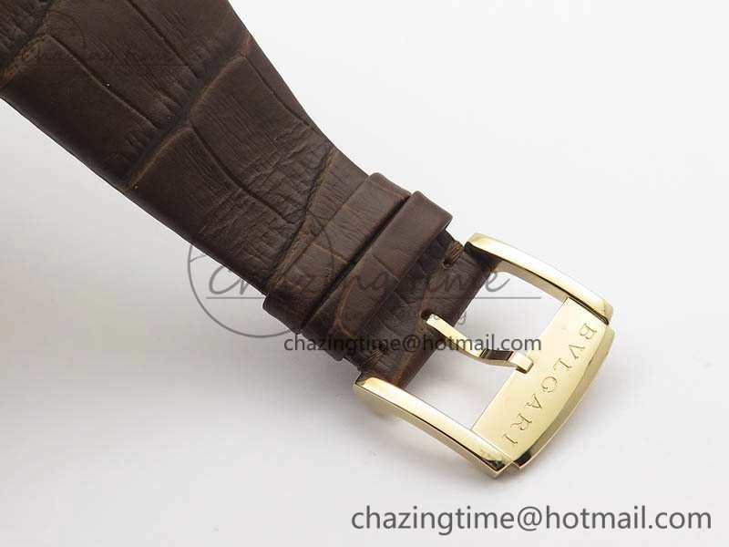 OCTO 12028 RG JL Best Edition White Dial On Brown Leather Strap A2824