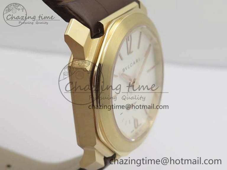 OCTO 12028 RG JL Best Edition White Dial On Brown Leather Strap A2824
