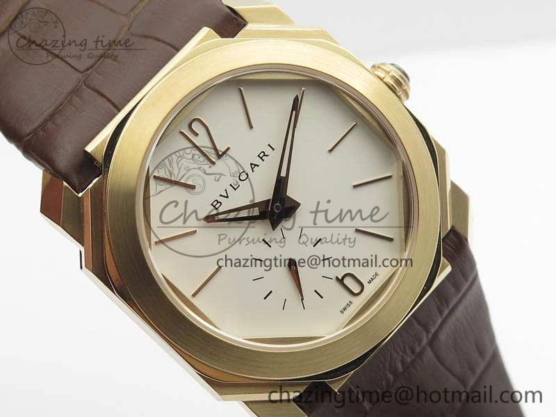 OCTO 12028 RG JL Best Edition White Dial On Brown Leather Strap A2824
