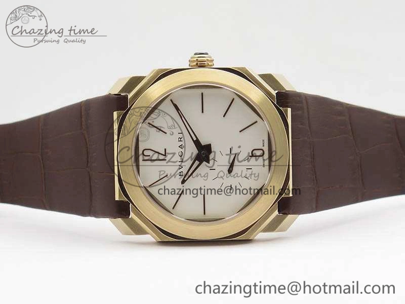 OCTO 12028 RG JL Best Edition White Dial On Brown Leather Strap A2824