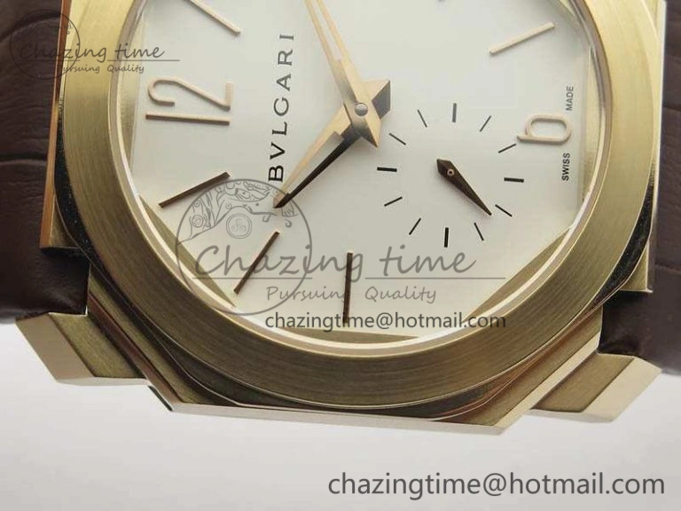 OCTO 12028 RG JL Best Edition White Dial On Brown Leather Strap A2824