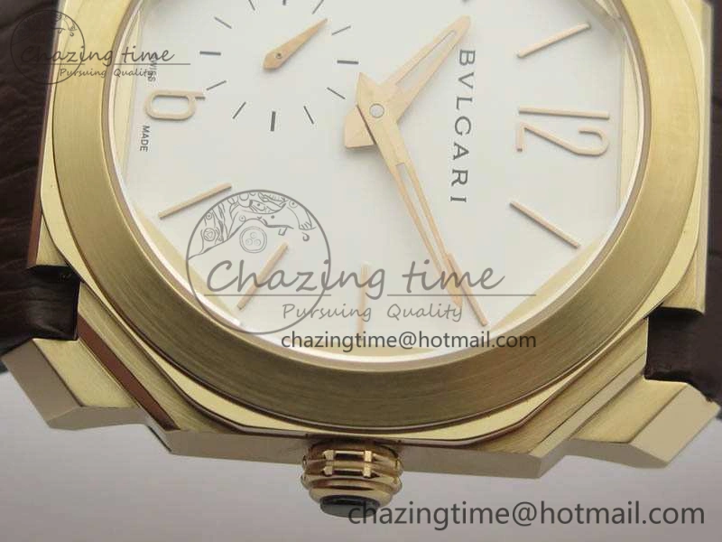OCTO 12028 RG JL Best Edition White Dial On Brown Leather Strap A2824