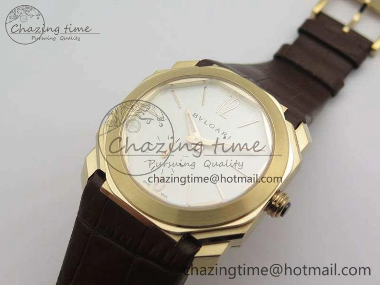 OCTO 12028 RG JL Best Edition White Dial On Brown Leather Strap A2824