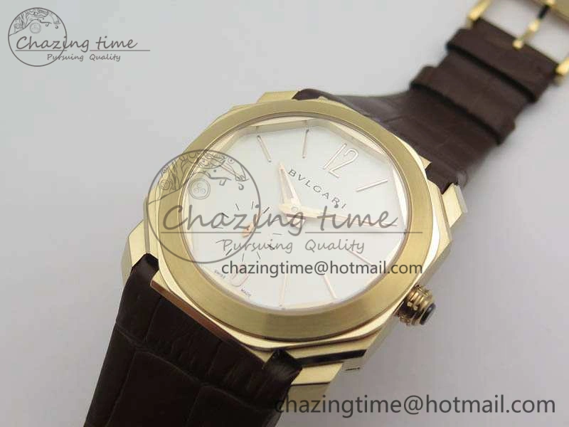 OCTO 12028 RG JL Best Edition White Dial On Brown Leather Strap A2824
