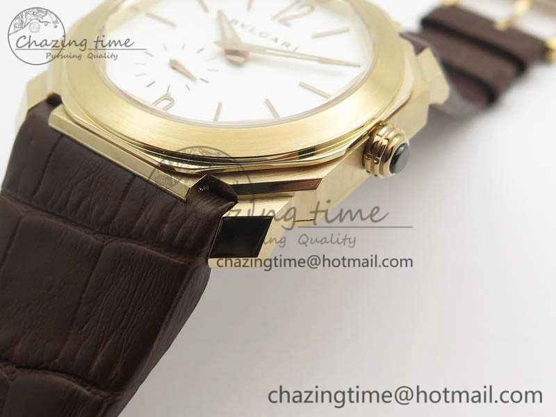OCTO 12028 RG JL Best Edition White Dial On Brown Leather Strap A2824