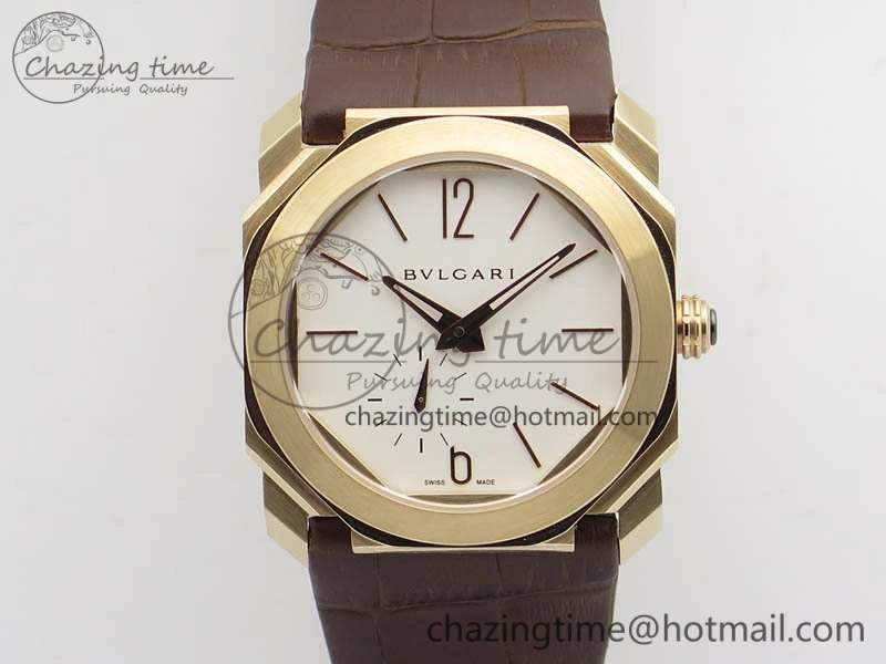 OCTO 12028 RG JL Best Edition White Dial On Brown Leather Strap A2824