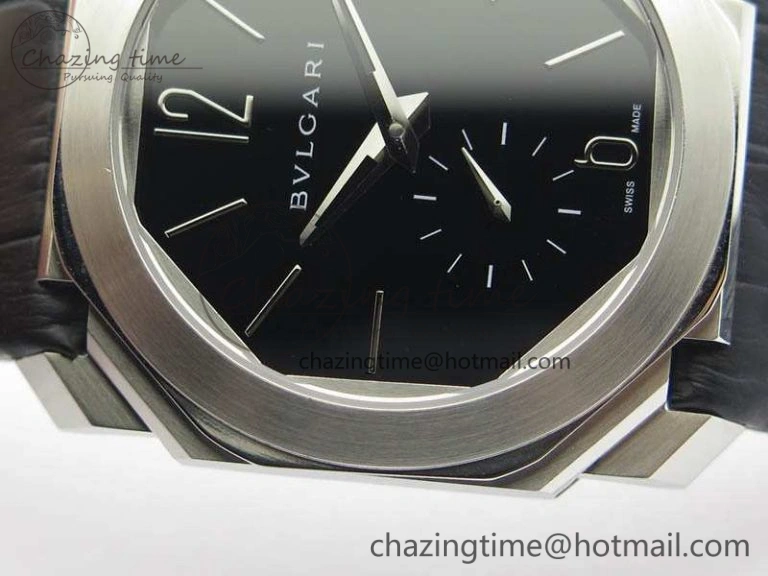 OCTO 12028 SS JL Best Edition Black Dial On Black Leather Strap A2824