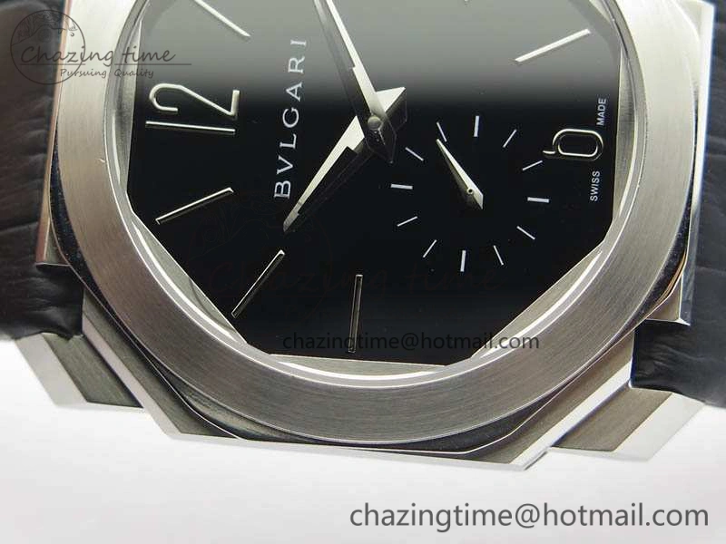 OCTO 12028 SS JL Best Edition Black Dial On Black Leather Strap A2824