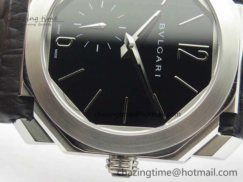 OCTO 12028 SS JL Best Edition Black Dial On Black Leather Strap A2824
