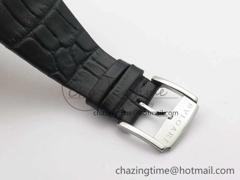 OCTO 12028 SS JL Best Edition Black Dial On Black Leather Strap A2824