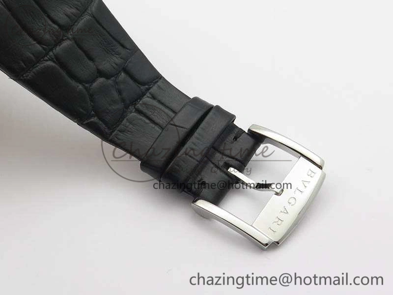 OCTO 12028 SS JL Best Edition Black Dial On Black Leather Strap A2824