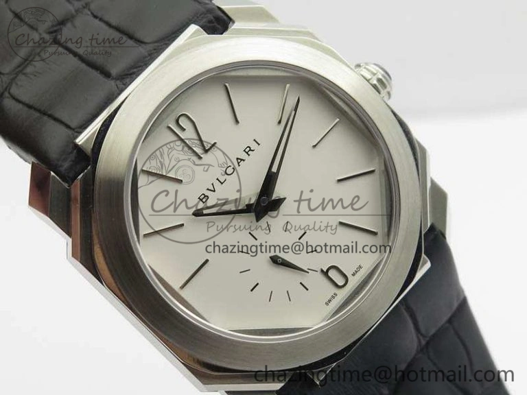 OCTO 12028 SS JL Best Edition White Dial On Black Leather Strap A2824