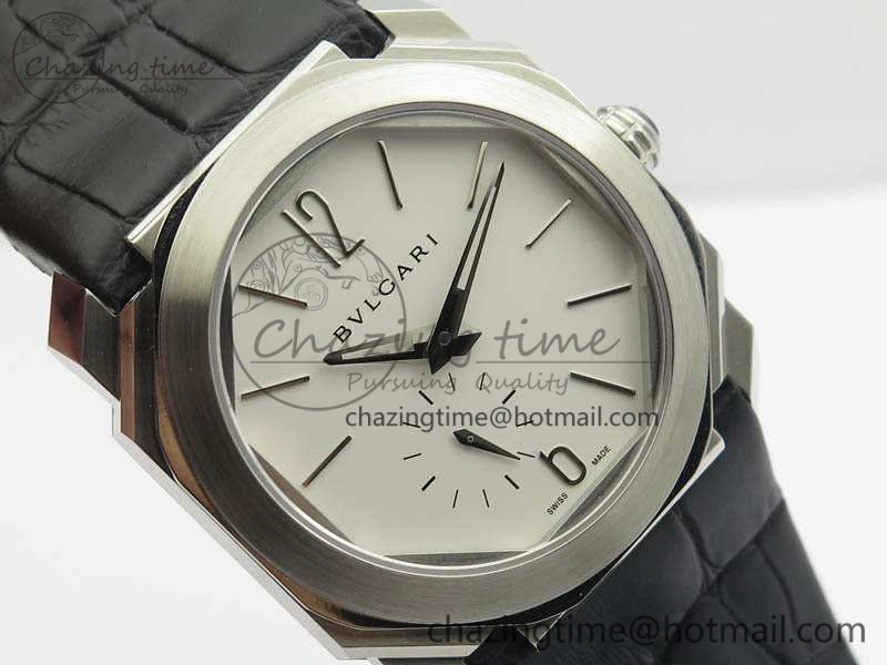 OCTO 12028 SS JL Best Edition White Dial On Black Leather Strap A2824