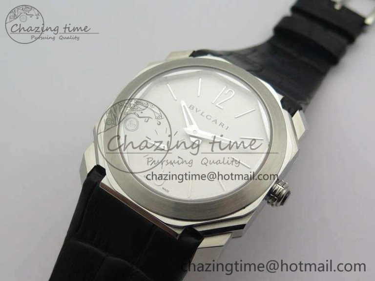 OCTO 12028 SS JL Best Edition White Dial On Black Leather Strap A2824