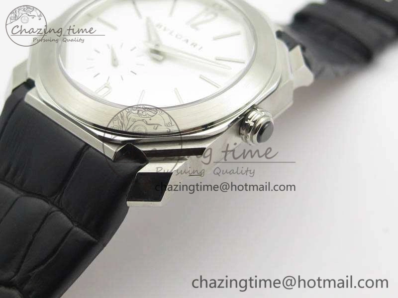 OCTO 12028 SS JL Best Edition White Dial On Black Leather Strap A2824