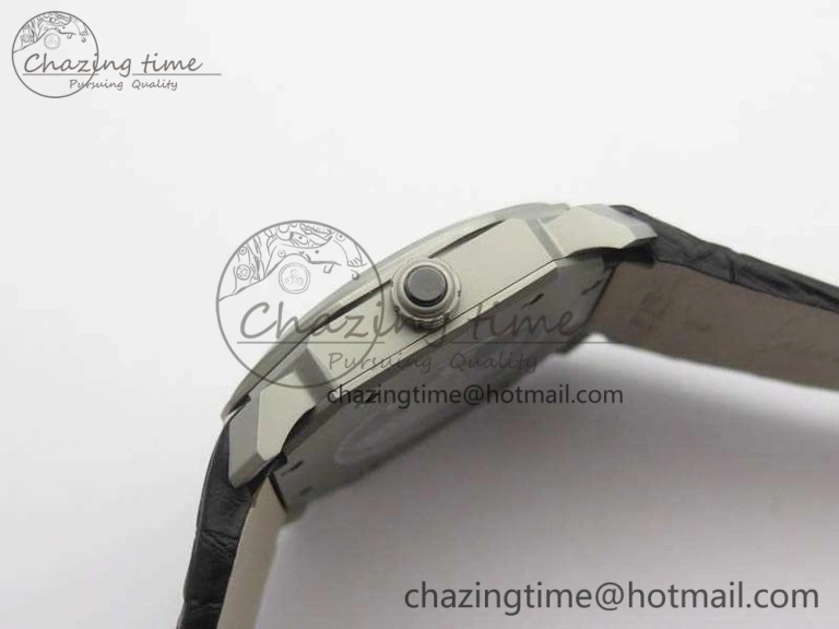 OCTO 12028 Satin Polished SS JL Best Edition Gray Dial On Black Leather Strap
