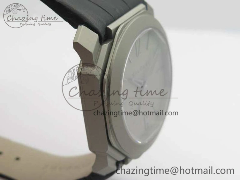 OCTO 12028 Satin Polished SS JL Best Edition Gray Dial On Black Leather Strap