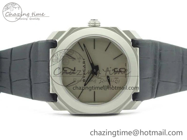 OCTO 12028 Satin Polished SS JL Best Edition Gray Dial On Black Leather Strap