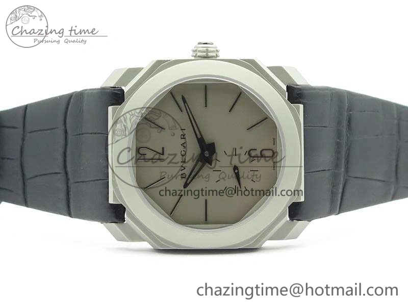 OCTO 12028 Satin Polished SS JL Best Edition Gray Dial On Black Leather Strap