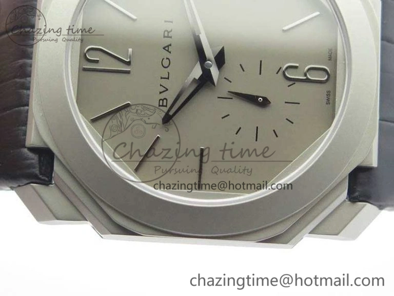 OCTO 12028 Satin Polished SS JL Best Edition Gray Dial On Black Leather Strap