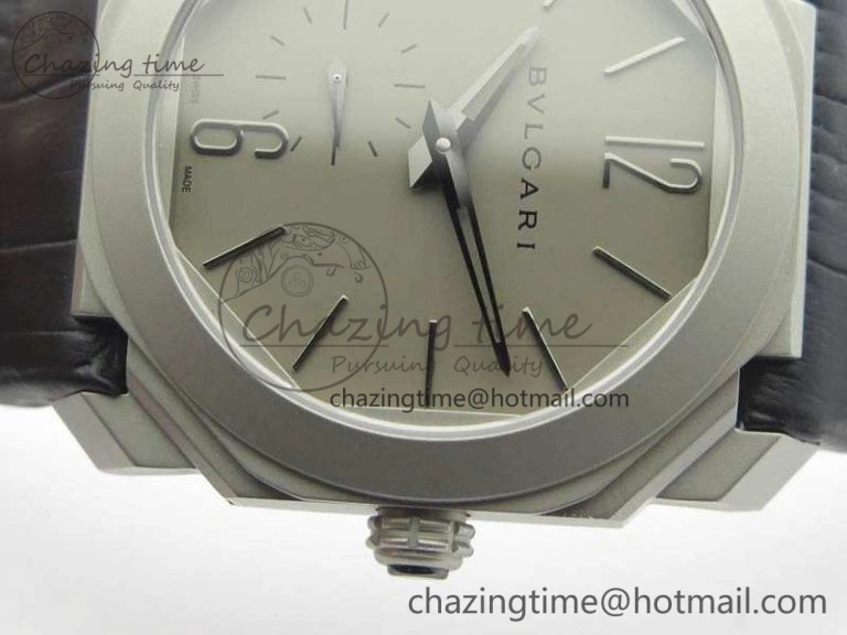 OCTO 12028 Satin Polished SS JL Best Edition Gray Dial On Black Leather Strap