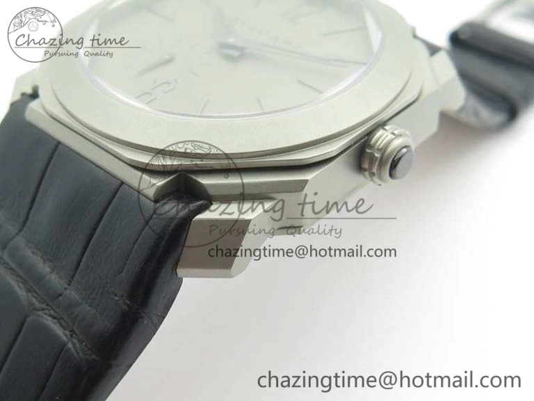 OCTO 12028 Satin Polished SS JL Best Edition Gray Dial On Black Leather Strap