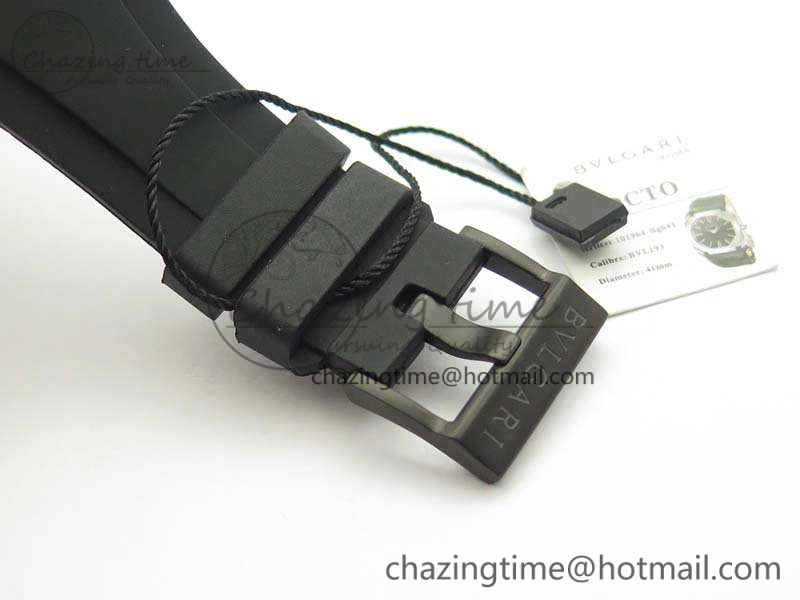 OCTO DLC JL 1:1 Best Edition Black Dial RG Markers On Rubber Strap BVL193 ( Free Leather Strap)