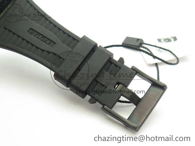 OCTO DLC JL 1:1 Best Edition Black Dial RG Markers On Rubber Strap BVL193 ( Free Leather Strap)