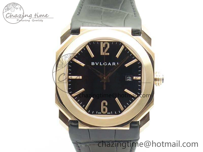 OCTO RG JL 1:1 Best Edition Black Dial On Leather Strap BVL193 ( Free Rubber Strap )