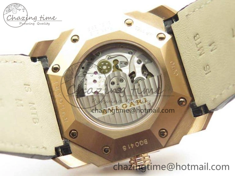 OCTO RG JL 1:1 Best Edition Black Dial On Leather Strap BVL193 ( Free Rubber Strap )