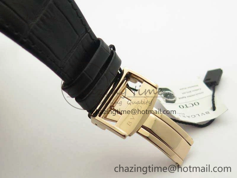 OCTO RG JL 1:1 Best Edition Black Dial On Leather Strap BVL193 ( Free Rubber Strap )