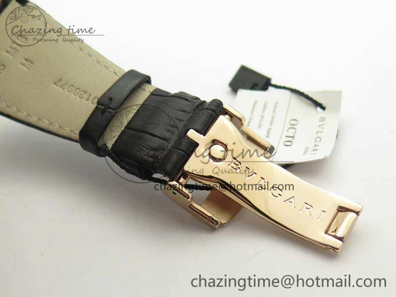 OCTO RG JL 1:1 Best Edition Black Dial On Leather Strap BVL193 ( Free Rubber Strap )