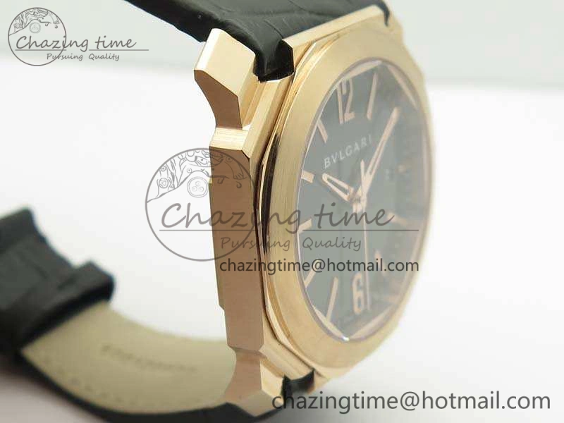 OCTO RG JL 1:1 Best Edition Black Dial On Leather Strap BVL193 ( Free Rubber Strap )