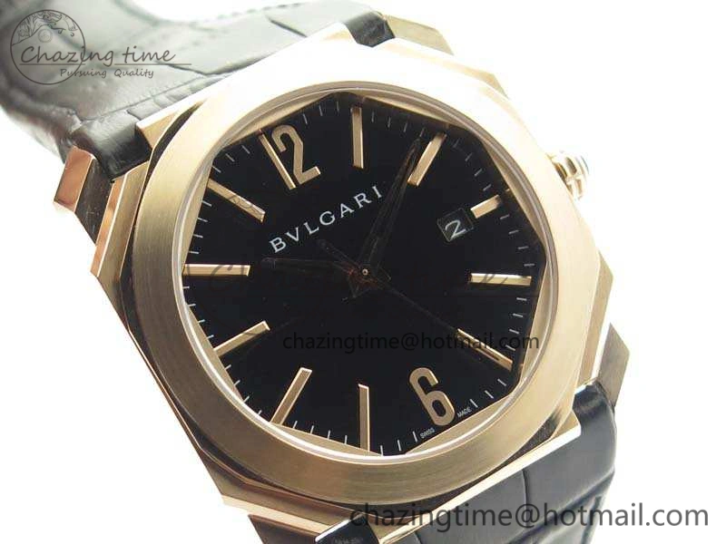 OCTO RG JL 1:1 Best Edition Black Dial On Leather Strap BVL193 ( Free Rubber Strap )