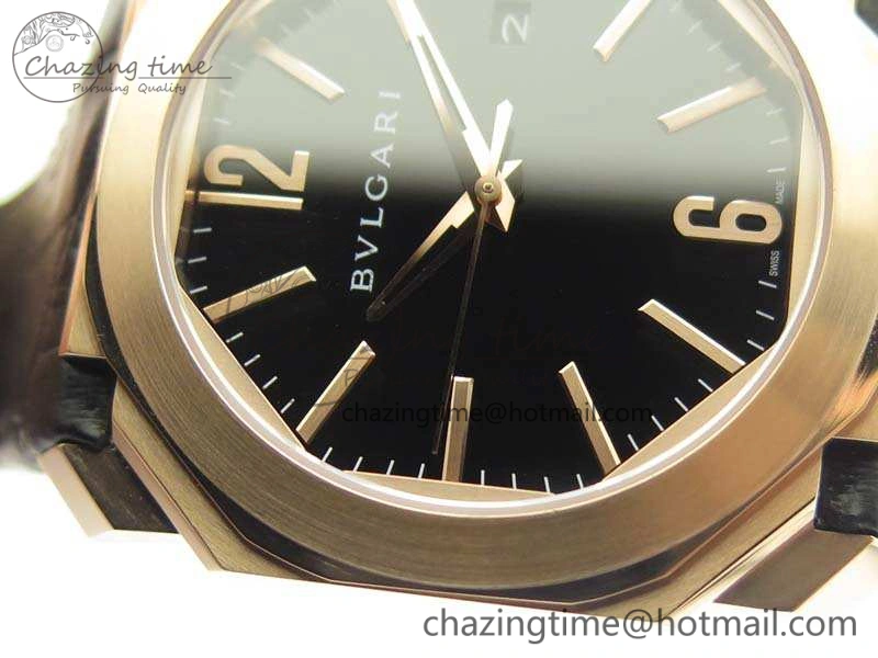 OCTO RG JL 1:1 Best Edition Black Dial On Leather Strap BVL193 ( Free Rubber Strap )