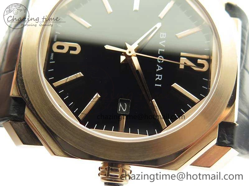 OCTO RG JL 1:1 Best Edition Black Dial On Leather Strap BVL193 ( Free Rubber Strap )