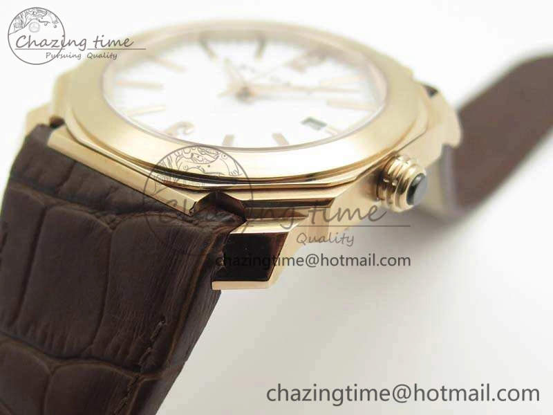 OCTO RG JL 1:1 Best Edition White Dial On Leather Strap BVL193 ( Free Rubber Strap )