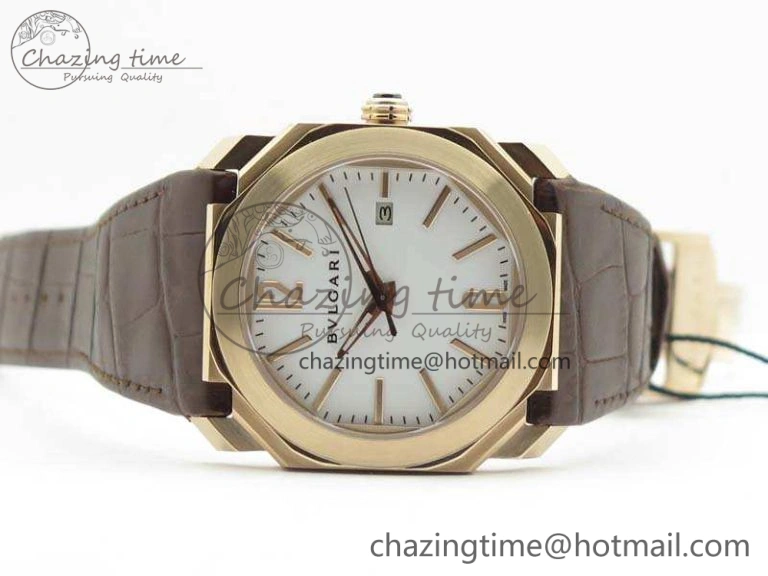 OCTO RG JL 1:1 Best Edition White Dial On Leather Strap BVL193 ( Free Rubber Strap )