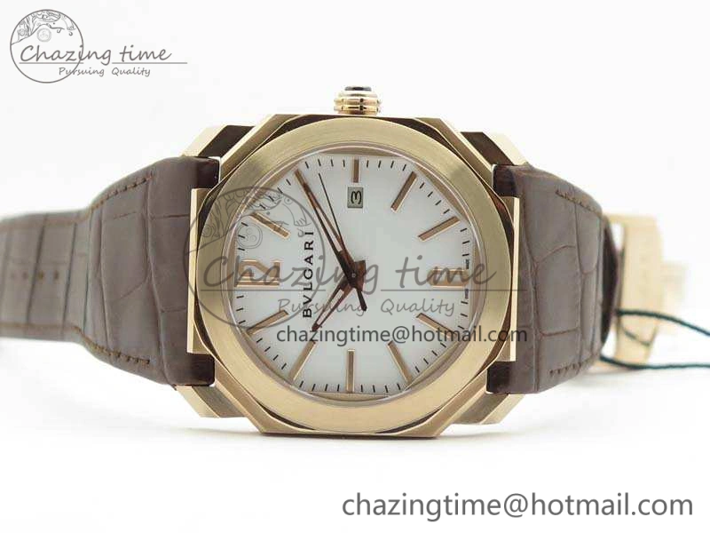 OCTO RG JL 1:1 Best Edition White Dial On Leather Strap BVL193 ( Free Rubber Strap )