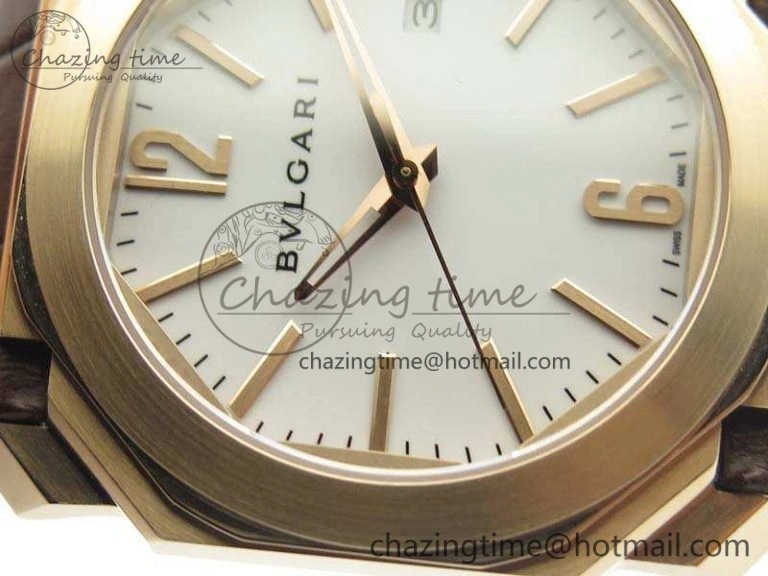 OCTO RG JL 1:1 Best Edition White Dial On Leather Strap BVL193 ( Free Rubber Strap )
